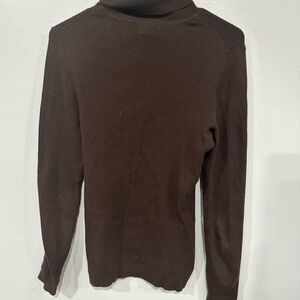 Women's Brown ribbed turtleneck Sweater